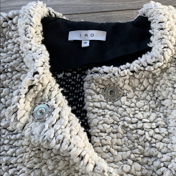 IRO Twiggy Wool Blend Boucle Jacket Size 36 Small Medium - Picture 11 of 16